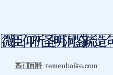 微臣仰祈圣明洞鉴疏造句是什么意思的图片